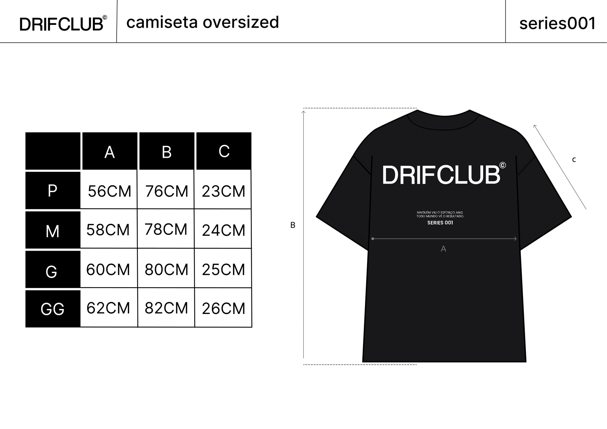 Camiseta Oversized Drif Club ( Preta ) Drif Oficial