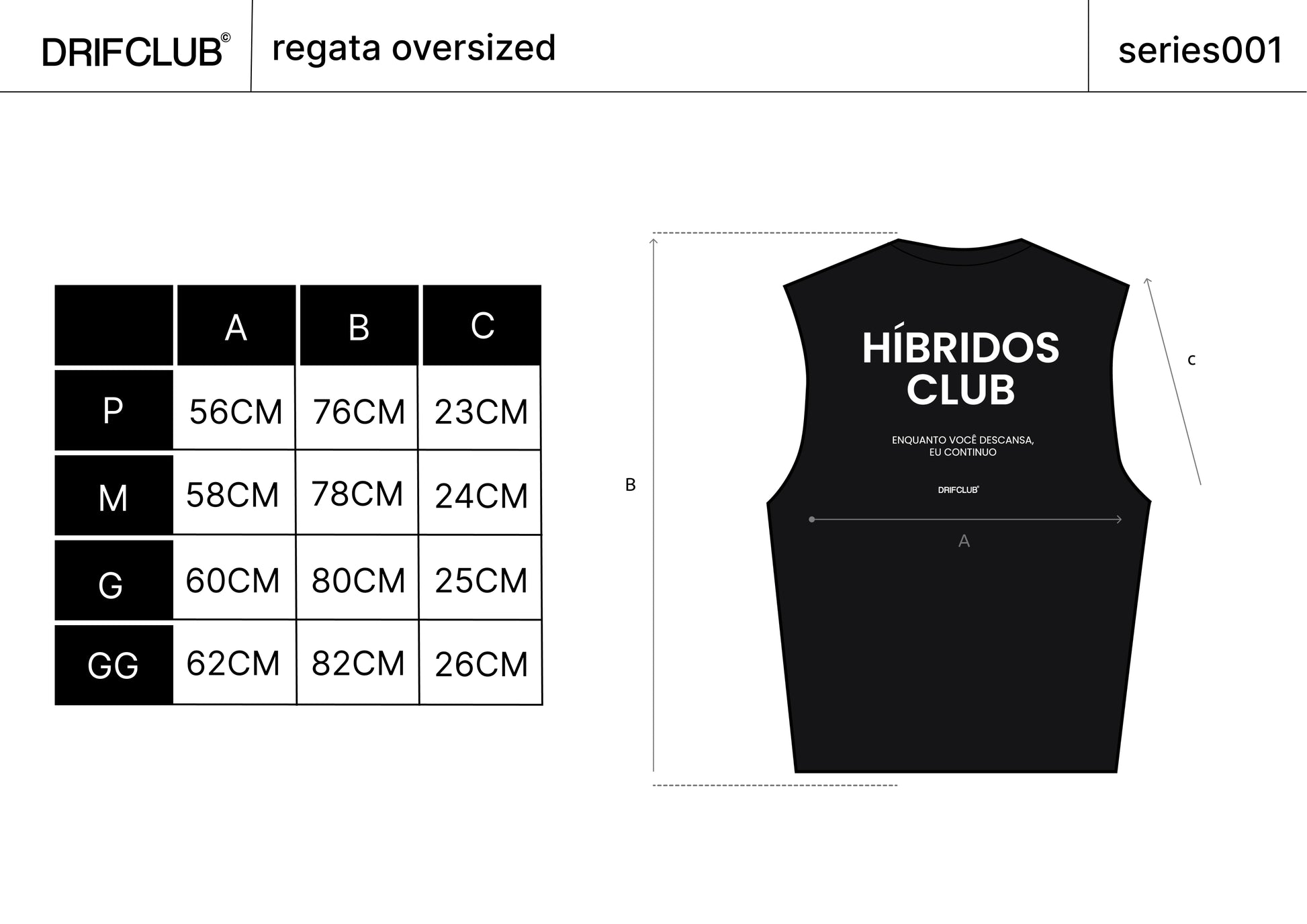 Regata Oversized Drif Club ( Preta ) Drif Oficial