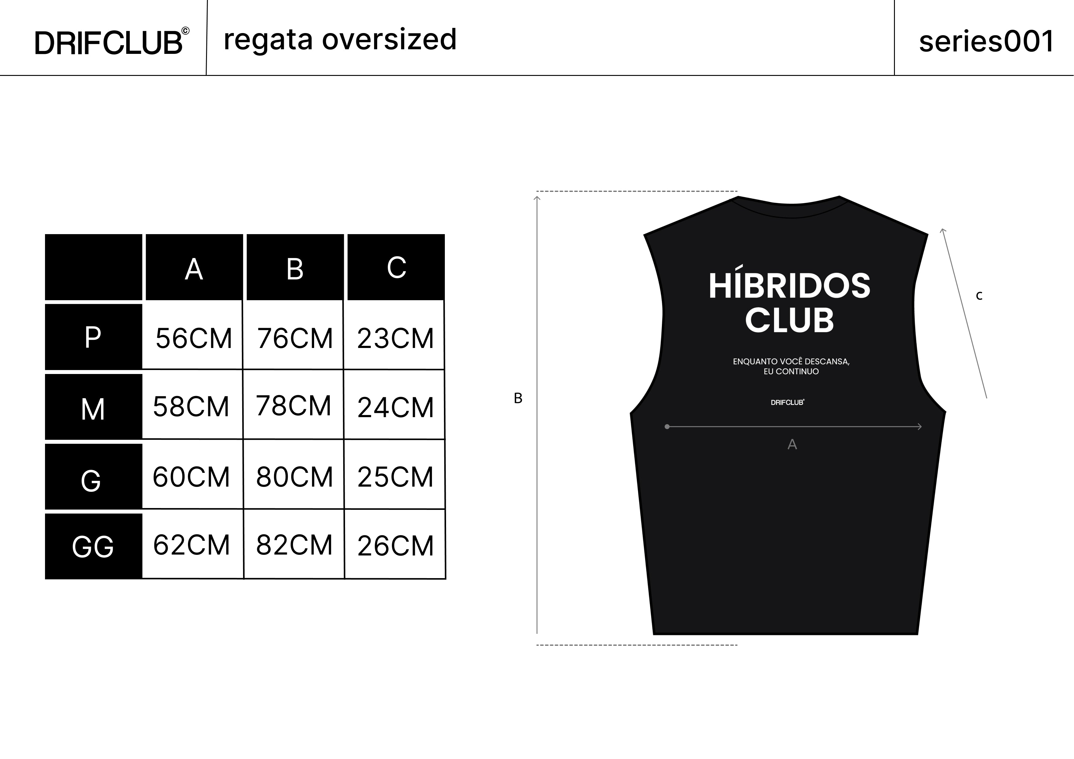 Regata Oversized Drif Club ( Preta ) Drif Oficial