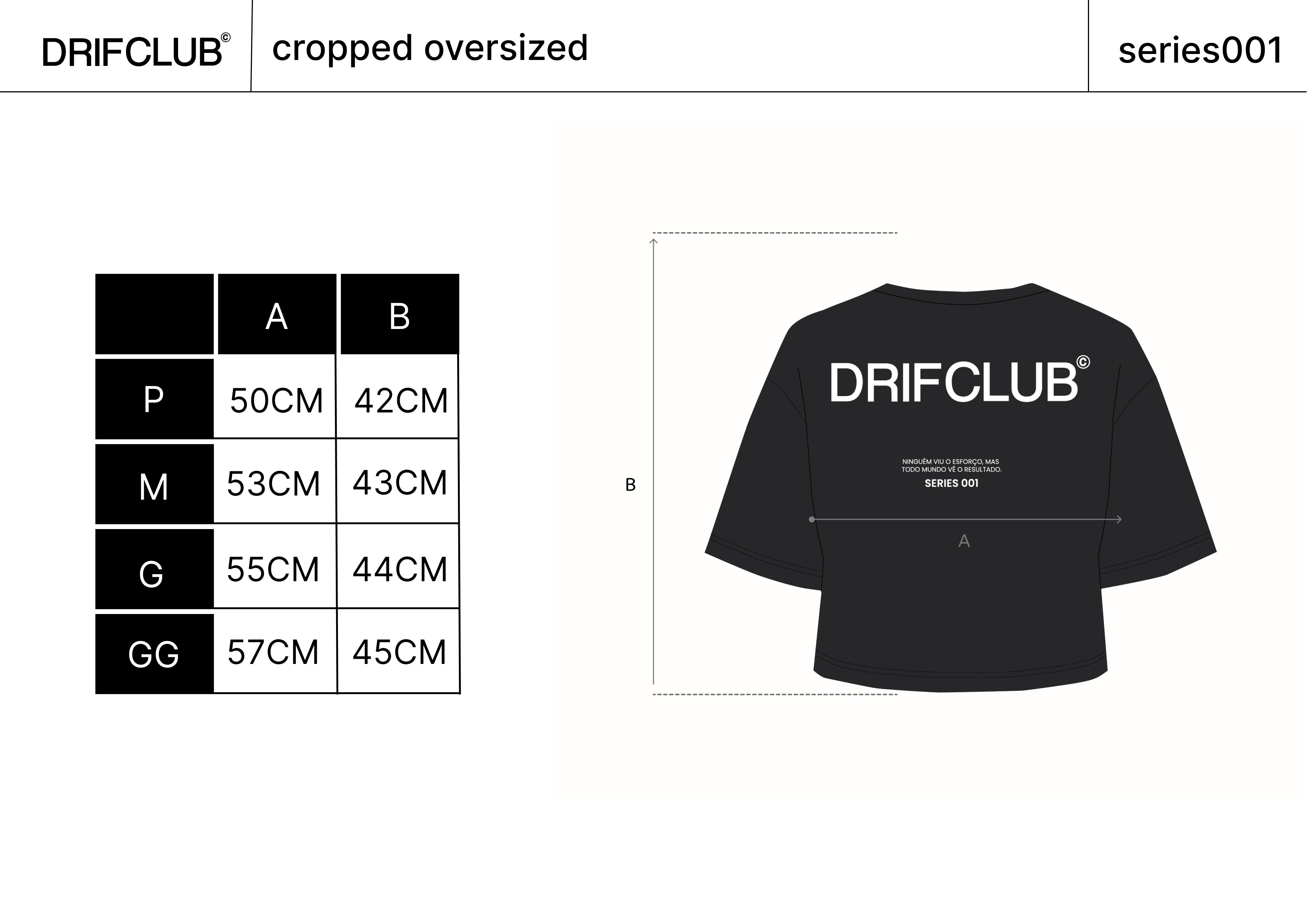 Camiseta Cropped oversized Drif Club ( Preta ) Drif Oficial